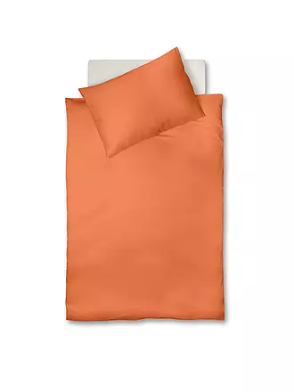 FLEURESSE | Satin Bettwäsche ROYAL UNI 70x90cm / 140x200cm Orange | 